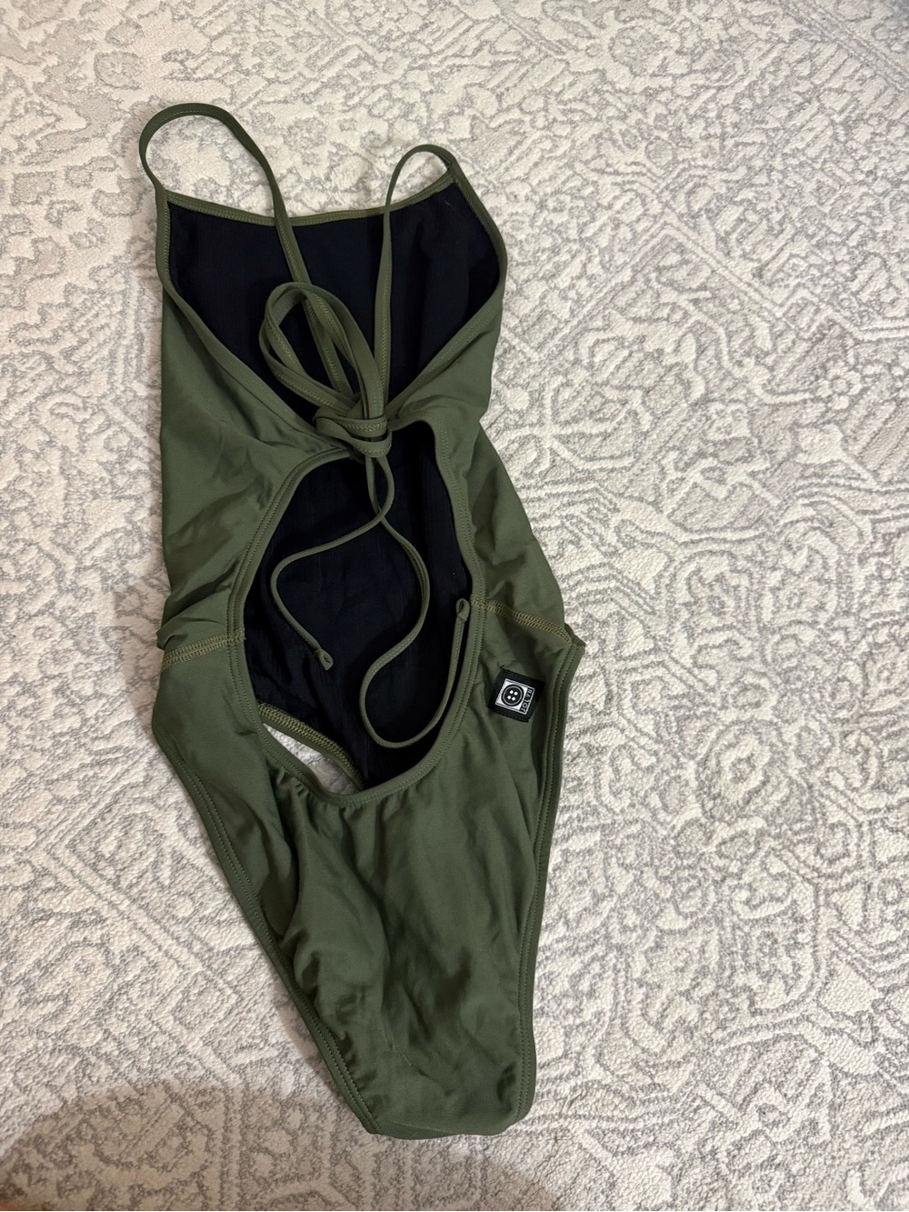 JOLYN Dayno 3 Olive Swimsuit with Ties